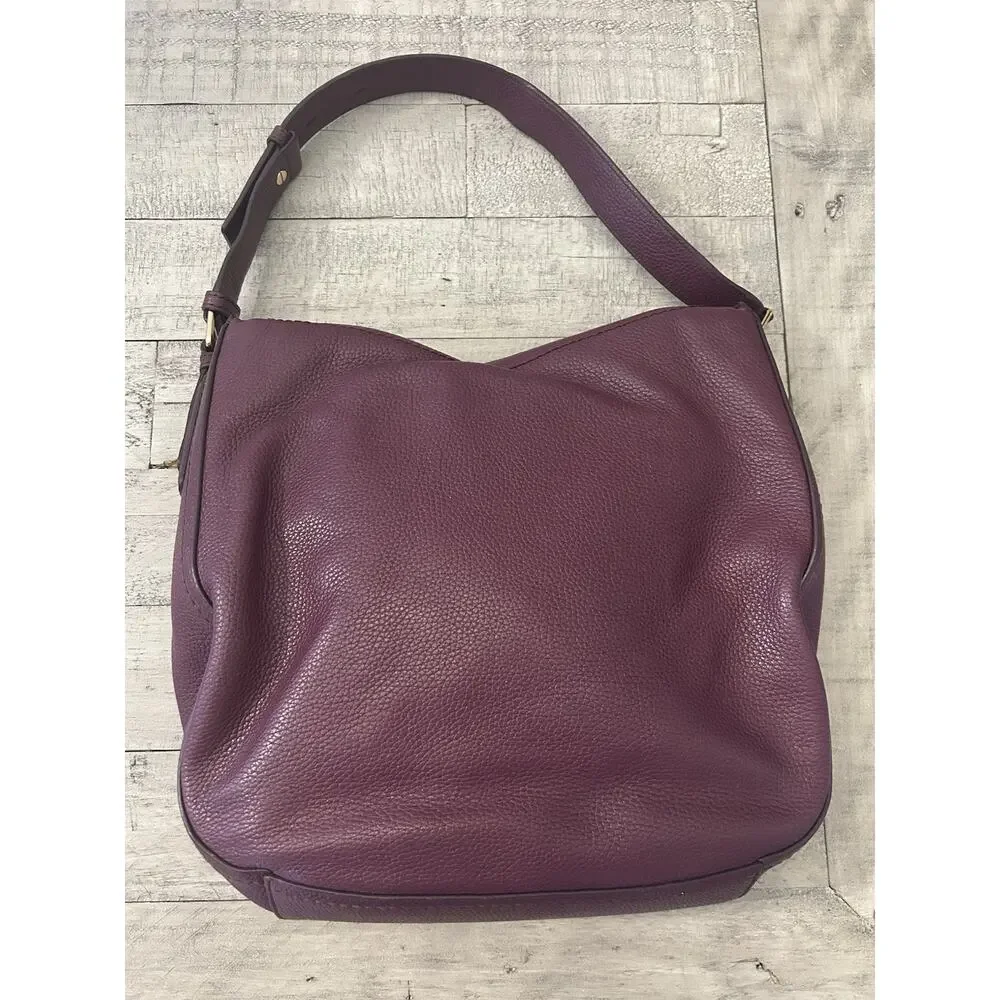 Marc Jacobs The Groove Hobo Large Fold Over‎ Bag Burgundy Pebbled Leather
